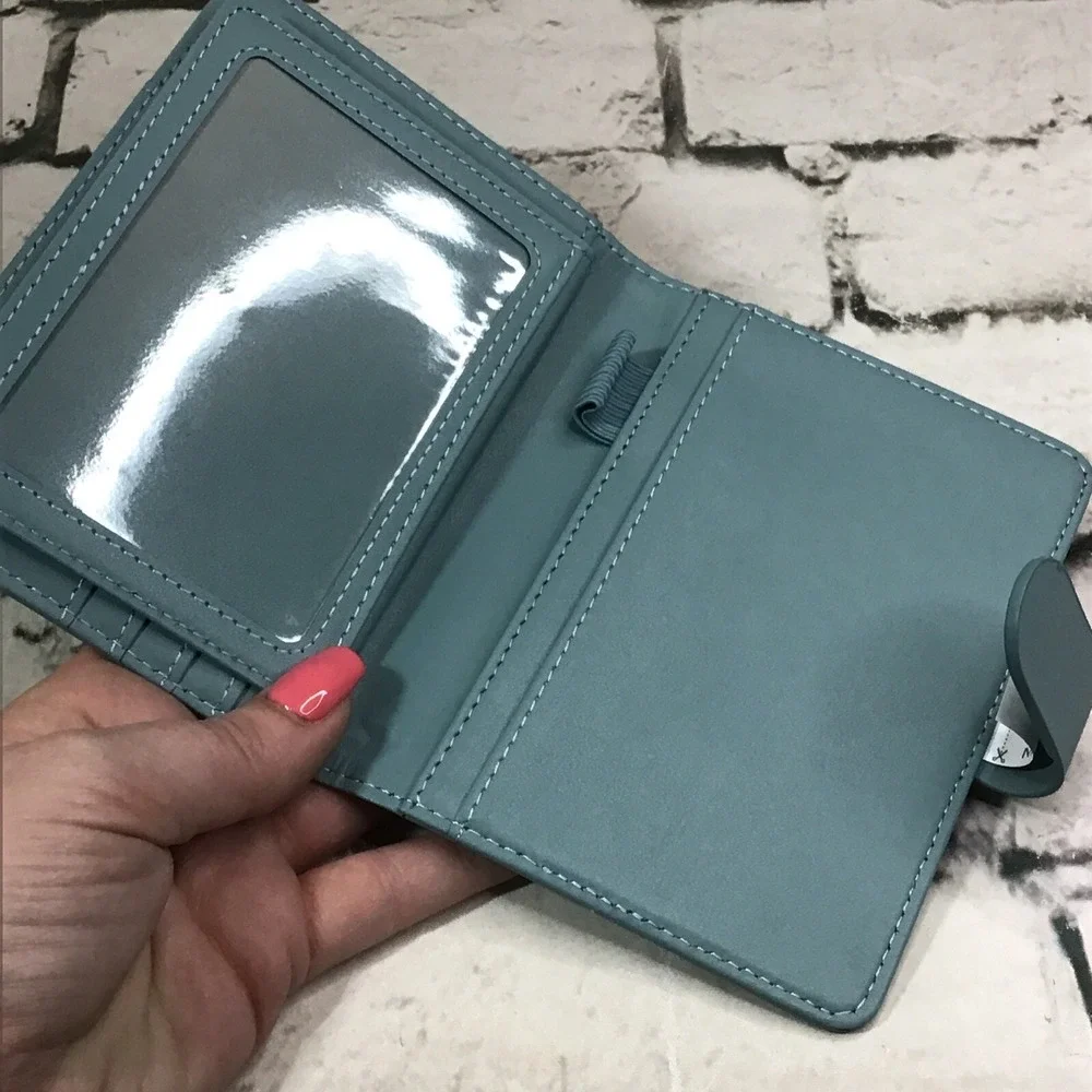 Melsbrinna Passport Case Card Slots Travel ID Document Holder Light Blue Travel